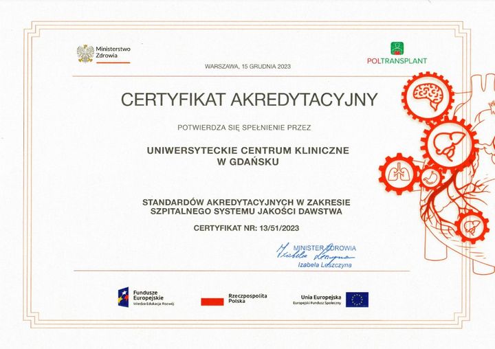 Certyfikat dla Gdańska