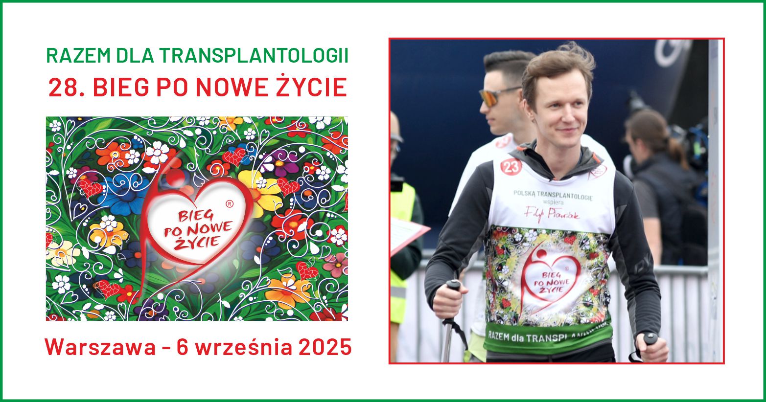 Filip Pławiak na starcie warszawskiej edycji Biegu
