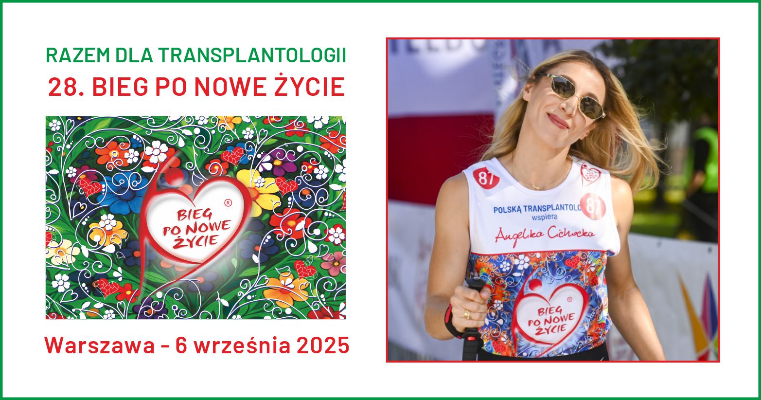 Angelika Cichocka na starcie warszawskiej edycji Biegu