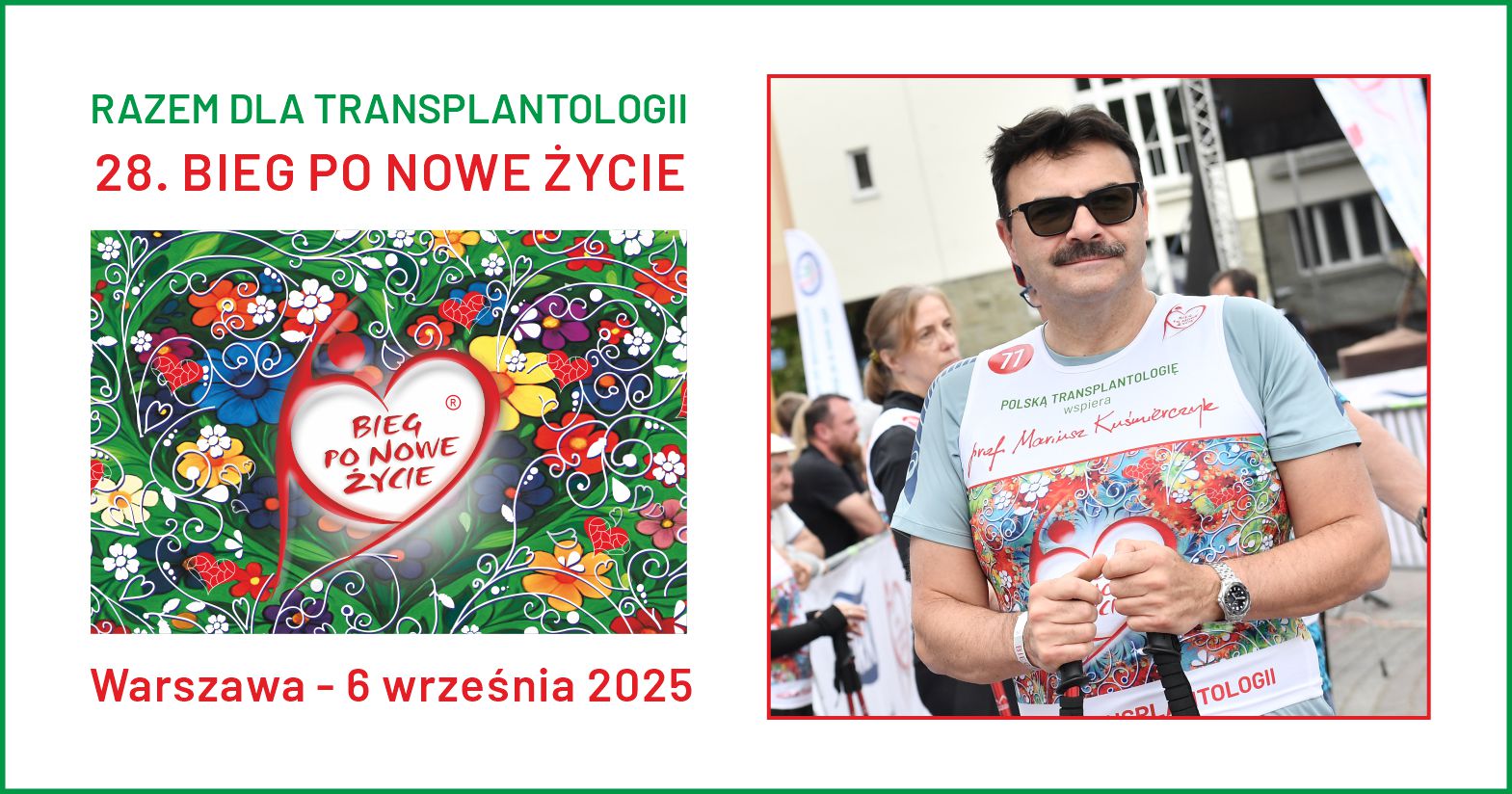 Prof. Mariusz Kuśmierczyk na starcie warszawskiego Biegu