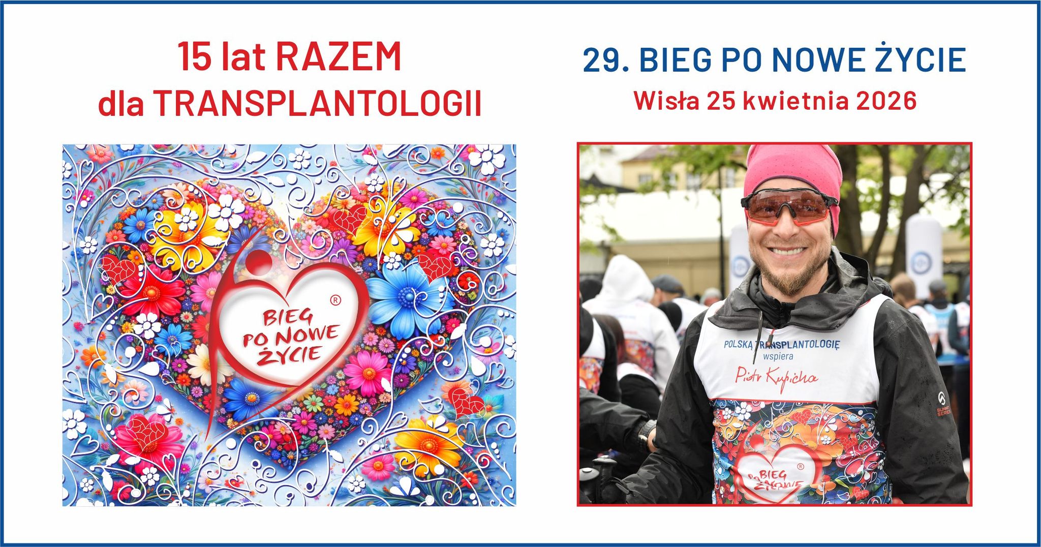 PIOTR KUPICHA W BRAMCE STARTOWEJ BIEGU PO NOWE ŻYCIE